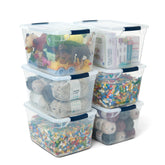 Rubbermaid vista frontal del juego de 6 contenedores, organización eficiente