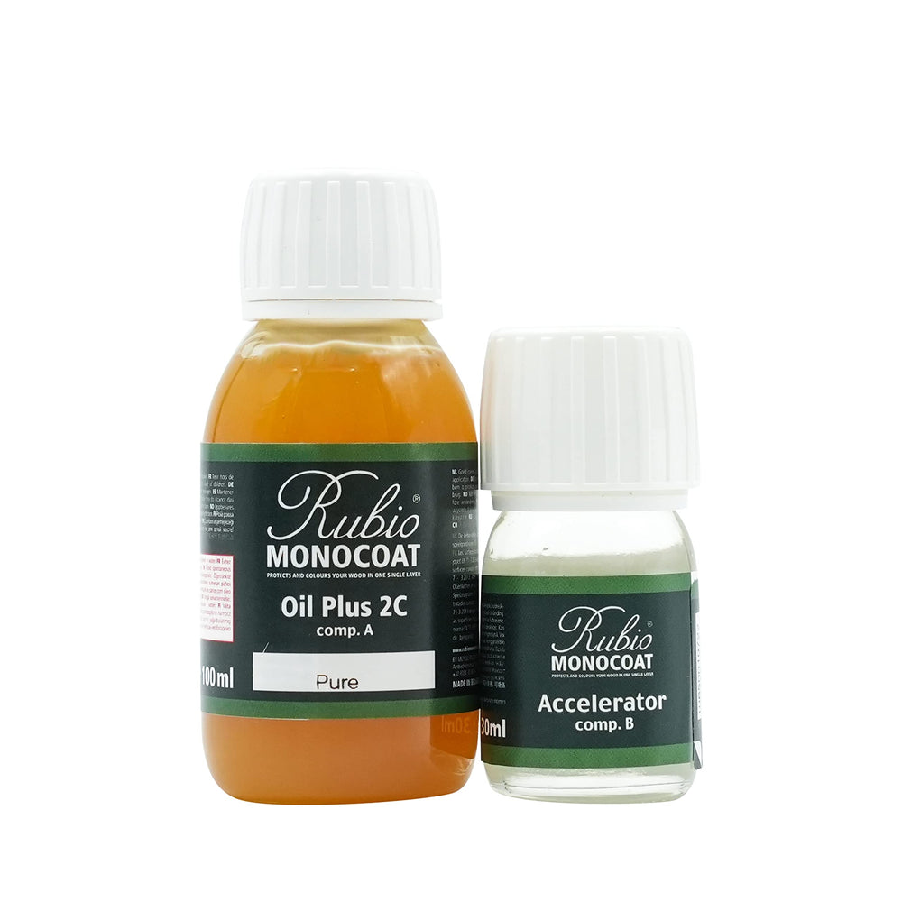 Rubio Monocoat envase 130 ml mostrando etiqueta y color