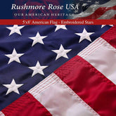 Rushmore Rose USA bandera 5x8 vista frontal y colores vibrantes