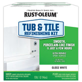 Rust-Oleum kit frontal del producto mostrando envases y accesorios para renovación rápida