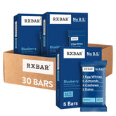 RXBAR frontal del paquete mostrando arándanos y beneficio práctico