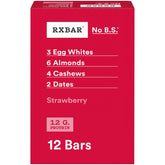 RXBAR caja frontal fresa mostrando 12 barras y beneficio de proteína portátil