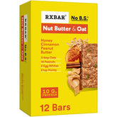 RXBAR caja frontal muestra 12 barras y beneficios prácticos