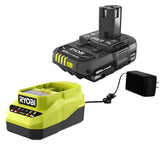 RYOBI batería 18V 2.0Ah vista frontal con diseño compacto y menor peso
