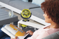 RYOBI ventilador RCF18-0 detalle de la abrazadera con goma para agarre seguro