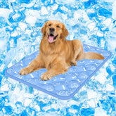 Rywell alfombra frontal Ocean Blue mostrando diseño y tamaño, mantiene fresco al perro