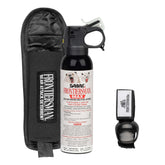 SABRE Frontiersman MAX frontal con kit completo mostrando holster y campana