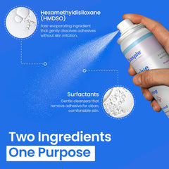 Safe n' Simple producto aplicado sobre piel sensible limpiándola suavemente