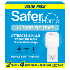 Safer Home vista frontal del dispositivo enchufable, diseño discreto y efectivo