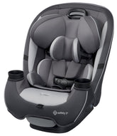 Safety 1st vista frontal del embalaje mostrando la silla y color Iron Frost, versatilidad