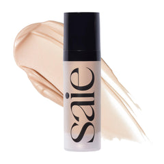 Saie mini glowy Super Gel frente del envase mostrando tamaño y brillo