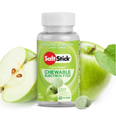 SaltStick frente del envase Manzana Verde mostrando 60 comprimidos y conveniencia