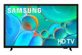 Samsung televisor frontal con pantalla HD mostrando colores vivos y beneficio visual