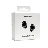 Samsung Galaxy Buds Core vista frontal del estuche y auriculares, mostrando diseño compacto y profesional