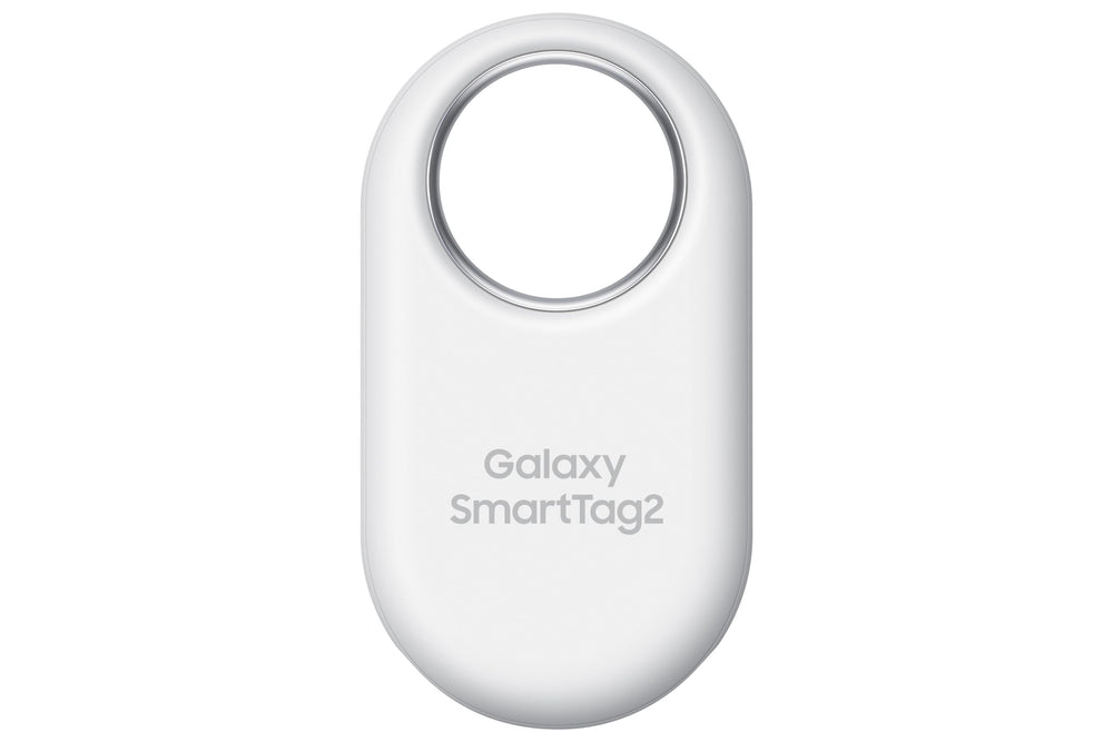 Samsung SmartTag2 frontal mostrando diseño compacto y fácil colocación