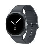 Samsung Galaxy Watch8 vista frontal en Graphite mostrando diseño minimalista y comodidad
