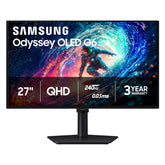 Samsung Odyssey G6 vista frontal con pantalla QD-OLED, colores vibrantes y detalle