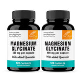 Sandhu's envase frontal del Magnesium Glycinate mostrando uso y beneficios
