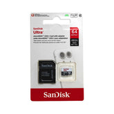 Sandisk tarjeta microSD 64GB frontal en su empaque, compatibilidad Fire certificada