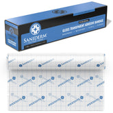 Saniderm empaque frontal mostrando el rollo y el tamaño personal para protección