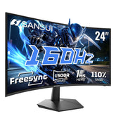 SANSUI monitor curvo 24" vista frontal con imagen nítida y fluidez