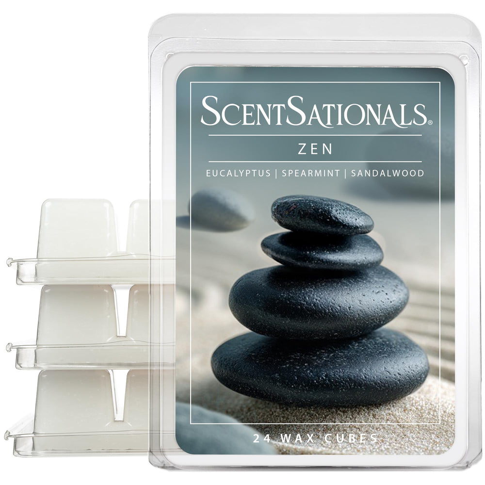 ScentSationals paquete frontal mostrando 24 cubos y aroma claro