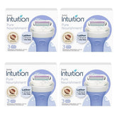 Schick Intuition empaque frontal mostrando pack de 12 cartuchos y beneficio práctico