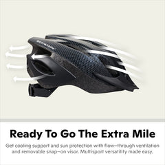Schwinn Thrasher detalle lateral con visera desmontable, sombra útil