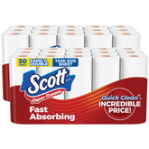 Scott paquete frontal con 30 rollos, ahorro y cantidad visible