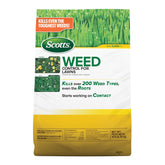 Scotts 14 lb bag front label showing product and coverage benefits
