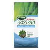 Scotts paquete frontal mostrando mezcla Kentucky Bluegrass y beneficio de raíces fuertes