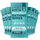 Scrubzz paquete frontal mostrando 80 toallitas y conveniencia