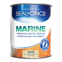 Seal-Once frente de garrafa de 1 galón mostrando envase y beneficio de protección