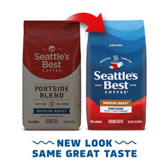 Seattle's Best Portside primer plano del café molido mostrando textura equilibrada