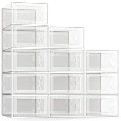 SEE SPRING caja frontal transparente mostrando zapatos y organización clara