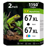 Seecolor pack 67XL frontal mostrando ambos cartuchos y ventajas de ahorro