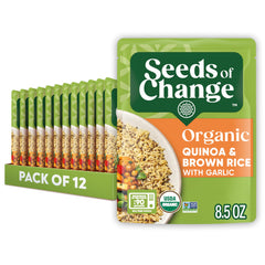 SEEDS OF CHANGE frente del paquete mostrando marca y mezcla lista para cocinar