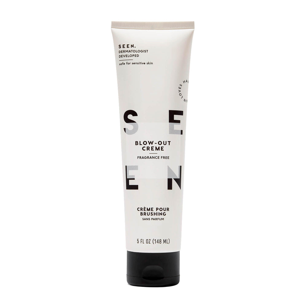 SEEN Blow-Out Creme frente del empaque mostrando diseño y beneficio de protección