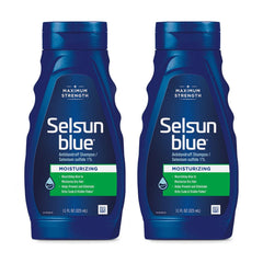 Selsun Blue vista frontal del pack de 2 ofreciendo control de caspa y hidratación