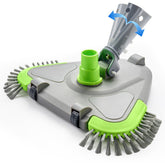 Sepetrel front view of vacuum head showing triangular shape and intake for efficient cleaning