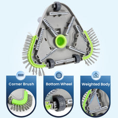 Sepetrel non-slip wheels detail for smoother pushing and stable pool-floor contact