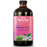 Serene Herbs botella frente mostrando etiqueta y tamaño práctico para uso diario