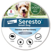 Seresto collar envasado frontal mostrando la caja y protección prolongada