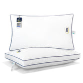 Serta almohada king frontal mostrando forma y acabado, confort inmediato