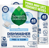 Seventh Generation empaque frontal mostrando 45 packs y sello libre de fragancia