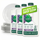 Seventh Generation frente del pack refill lavanda y menta, limpieza eficaz visible
