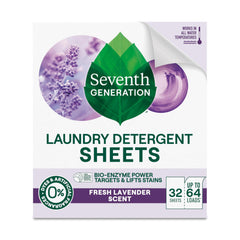 Seventh Generation envase frontal mostrando cantidad y aroma lavanda, conveniente y claro