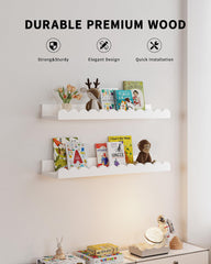 Shario estanterías instaladas en habitación infantil ahorro de espacio visible