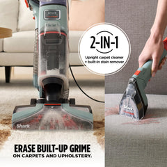 Shark CarpetXpert pistola de manchas en uso limpiando tapicería rápida