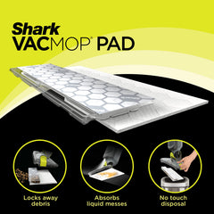 Shark detalle multicapa de la almohadilla mostrando capas absorbentes para mejor limpieza